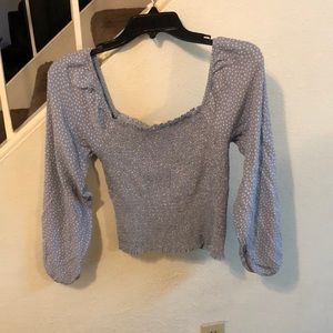 American Eagle, Blue Polka Dot Top